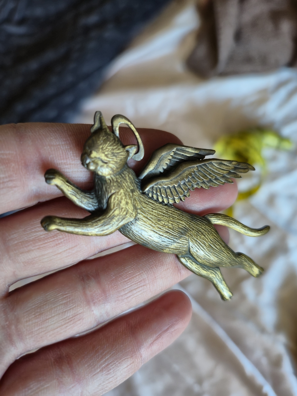 Vintage Jonette Jewlery Brooch Featuring Classic "Cats Are Angels" Design